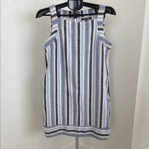 Sharagano Blue and White Striped Mini Dress